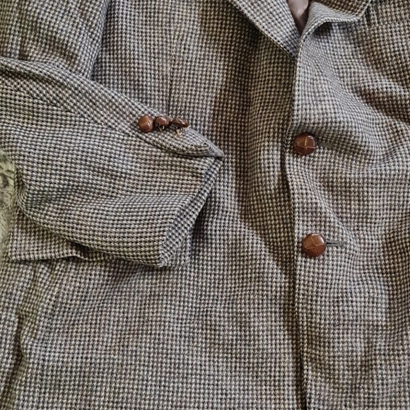 VTG Barney's 100% Wool Suit Jacket Tweed Small - Picture 3 of 13